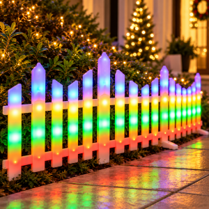 Φωτιζόμενος Χριστουγεννιάτικος Φράχτης Led RGB IP44 35x28cm 3 τεμαχίων General Trade 444266