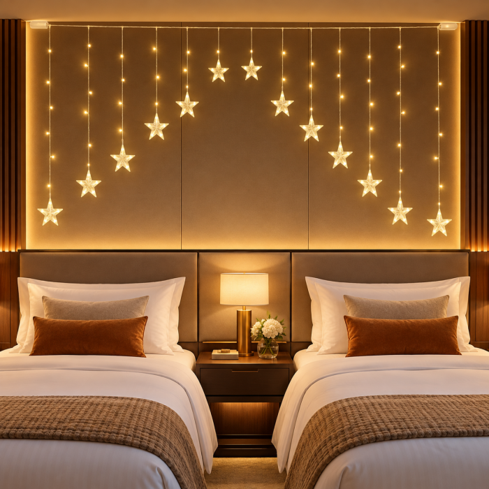 136 Led Λαμπάκια Θερμό Φως 3m τύπου κουρτίνα 16 Stars General Trade 472182
