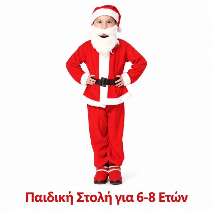 Στολή Άγιος Βασίλης Παιδική 6-8 Ετών 9103