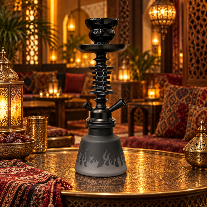 Ναργιλές Μονός 33cm Oriental Flame Mini Hookah Black Edition General Trade 7760242