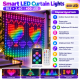 400 LED Smart Curtain Light Χριστουγεννιάτικο Φωτιστικό Κουρτίνα 200x200cm RGB