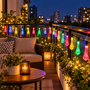 25 Led Φωτιστικά Σχήμα Σταγόνας Βροχής RGBY Μπαταρίας 2.5m IP44 Aigostar 98678