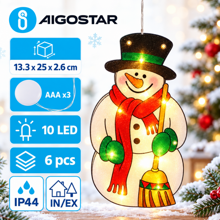 Φωτιστικό Snowman Μπαταρίας 20 Led 13.3x2.5x25cm Aigostar 305451