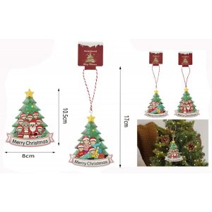 Διακοσμητικό Κρεμαστό Στολίδι 8x17cm Δέντρο 12 τεμαχίων ForHome 996769