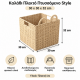 Καλάθι Πλεκτό Πτυσσόμενο Style 30x30x32cm σε φυσικό μπεζ χρώμα με στρογγυλεμένες λαβές