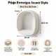 Ράφι Επιτοίχιο Λευκό Style 24x12x26.5cm με οβάλ σχήμα και ανάγλυφη ματ υφή