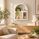 Ράφι Επιτοίχιο Λευκό Style 32x15x40cm με τοξωτό σχεδιασμό και 3 αποθηκευτικούς χώρους