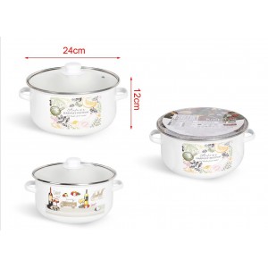 Κατσαρόλα Ρηχή White Enamel Casserole από Αλουμίνιο 5lt / 24cm General Trade 335047