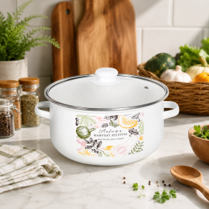 Κατσαρόλα Ρηχή White Enamel Casserole από Αλουμίνιο 5lt / 24cm General Trade 335047