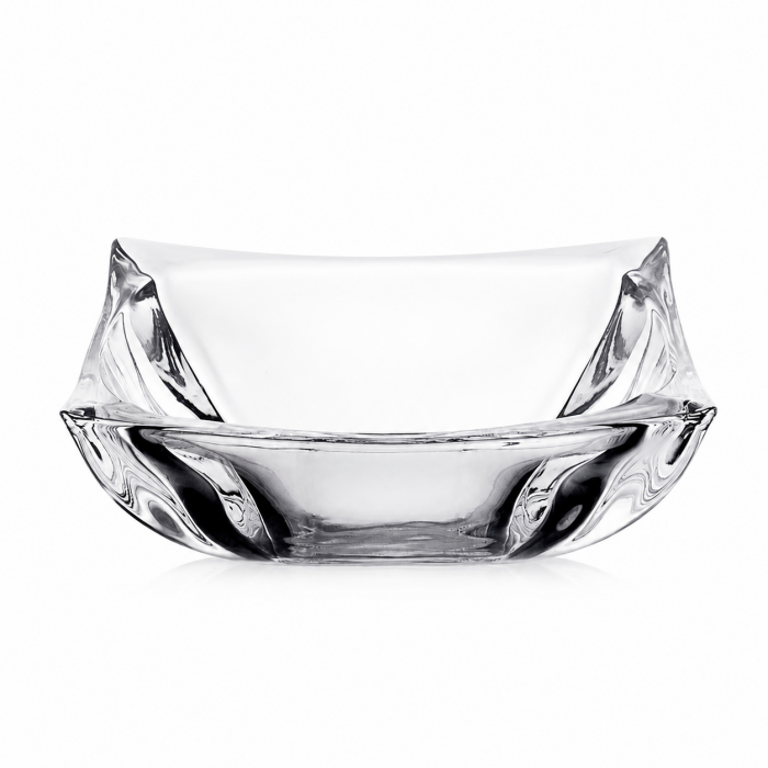 Μπωλ Γυάλινο Τετράγωνο Crystal Curve Bowl 27x27x10cm