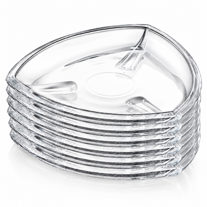 Πιάτα γλυκού γυάλινα Crystal Elegance 19x19cm σετ 6 τεμαχίων