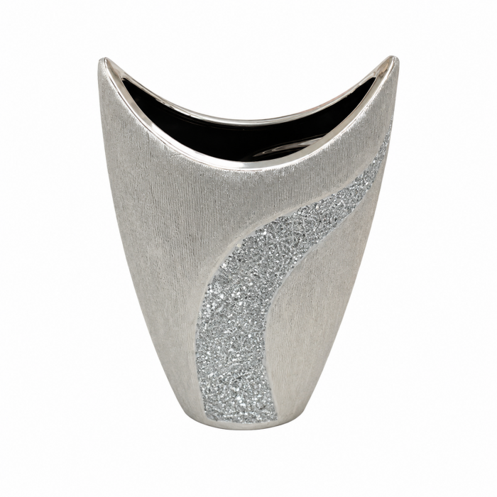 Κεραμικό διακοσμητικό βάζο Hesperides Silver 21x8,5x30cm