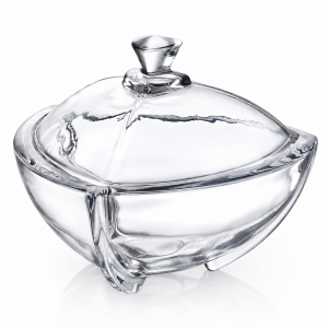 Φοντανιέρα Γυάλινη Elegant Crystal Candy Dish with Lid 18x18x15cm Galifas 88025