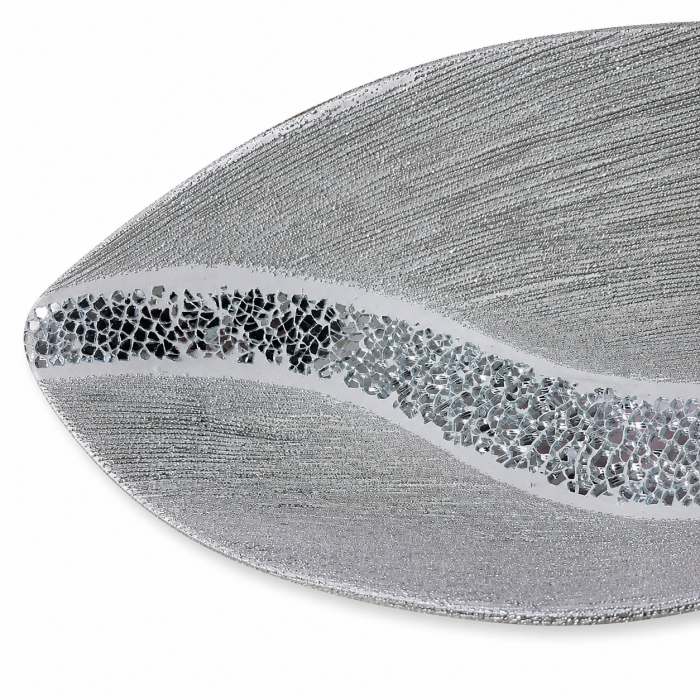 Πιατέλα Κεραμική Hesperides Silver Ασημί 35x17x8cm