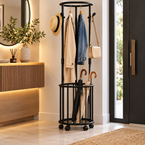 Καλόγερος Μεταλλικός Μαύρος 180cm Modernhome
