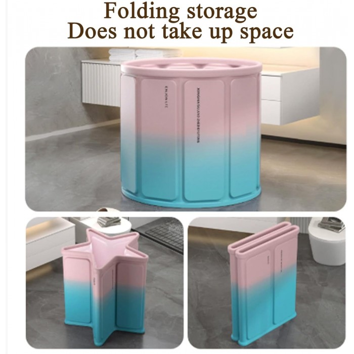Φορητή πτυσσόμενη μπανιέρα Robust Travel Bath PVC 70x65x70cm σε βεράντα εξοχικής κατοικίας