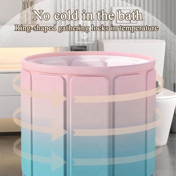 Φορητή πτυσσόμενη μπανιέρα Robust Travel Bath PVC 70x65x70cm σε βεράντα εξοχικής κατοικίας