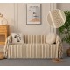 Μπεζ ριχτάρι Chenille με κρόσια Sahara Chevron 180x180cm