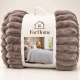 Κουβερτοπάπλωμα Υπέρδιπλο 220x240cm 3KG Extra Soft με Ανάγλυφες Ρίγες Καφέ ForHome 557702