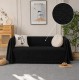 Ριχτάρι Chenille μαύρο με κρόσια 180x280cm