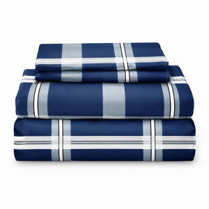 Σετ Σεντόνια Υπέρδιπλα με Λάστιχο Royal Navy Check 160x200+30cm 4 τεμαχίων General Trade