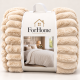 Κουβερτοπάπλωμα Υπέρδιπλο 220x240cm 3KG Extra Soft με Ανάγλυφες Ρίγες Μπεζ ForHome 557703