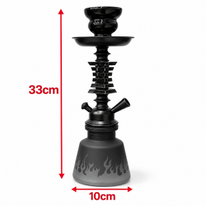 Ναργιλές Μονός 33cm Oriental Flame Mini Hookah Black Edition General Trade 7760242