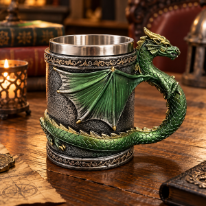 Κούπα Μεταλλική 500ml Polyresin Green Dragon ForHome 557001