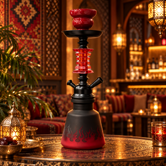 Ναργιλές Μονός 33cm Oriental Flame Mini Hookah Red Edition General Trade 7760241