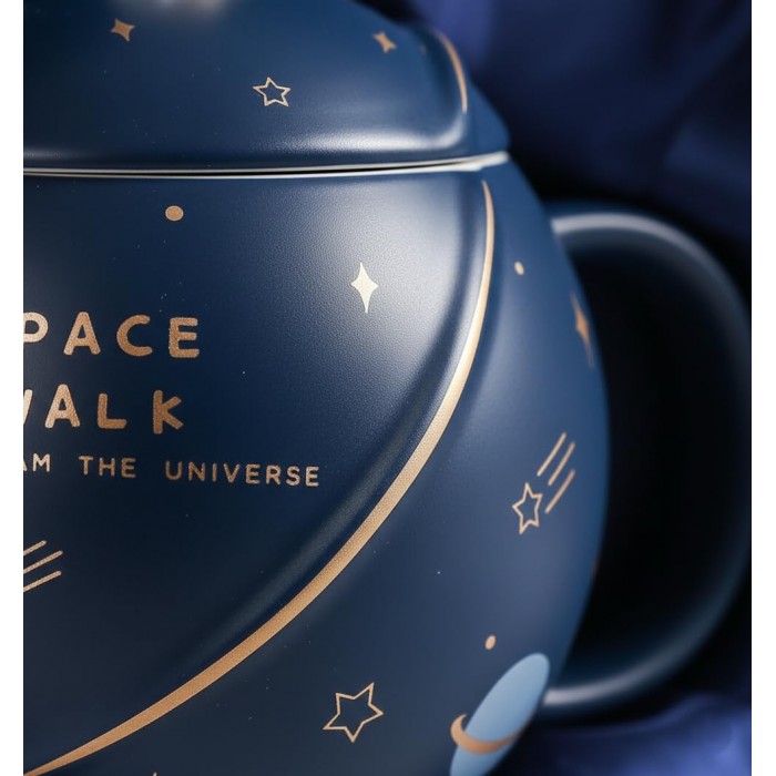 Κούπα πορσελάνης με καπάκι 360ml Space Blue με σχέδιο διάστημα