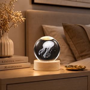 Διακοσμητικό Φωτιστικό Led Crystal Ball Jellyfish 8x8x9cm General Trade 220203