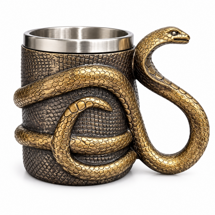 Κούπα Μεταλλική 450ml Polyresin Snake ForHome 557003