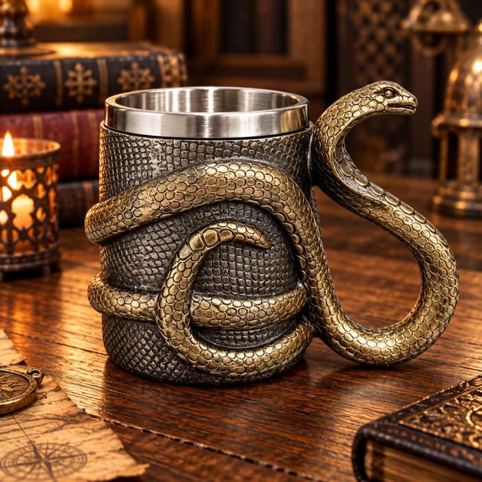 Κούπα Μεταλλική 450ml Polyresin Snake ForHome 557003