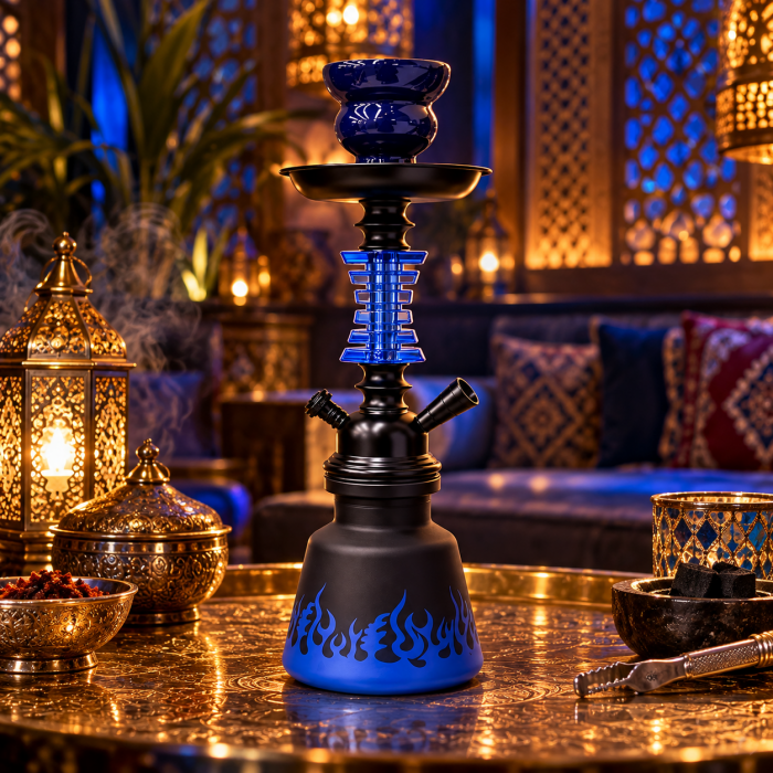 Ναργιλές Μονός 33cm Oriental Flame Mini Hookah Blue Edition General Trade 7760243