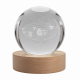 Διακοσμητικό φωτιστικό LED Crystal Ball με ξύλινη βάση 8x8x9cm