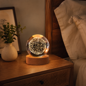 Διακοσμητικό Φωτιστικό Led Crystal Ball Planet 8x8x9cm General Trade 220205