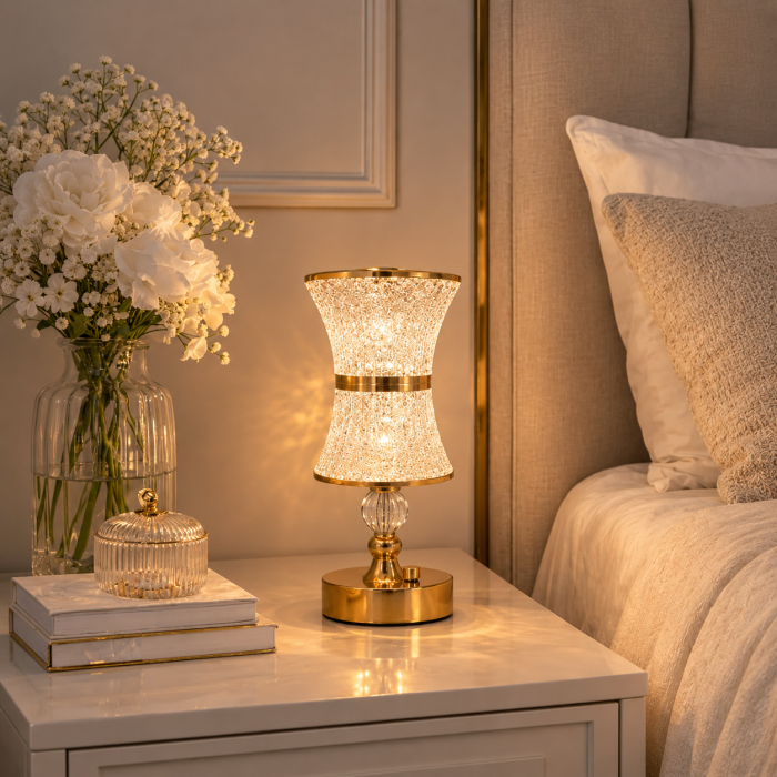 Επαναφορτιζόμενο επιτραπέζιο φωτιστικό Celeste Crystal Lamp 12x32cm