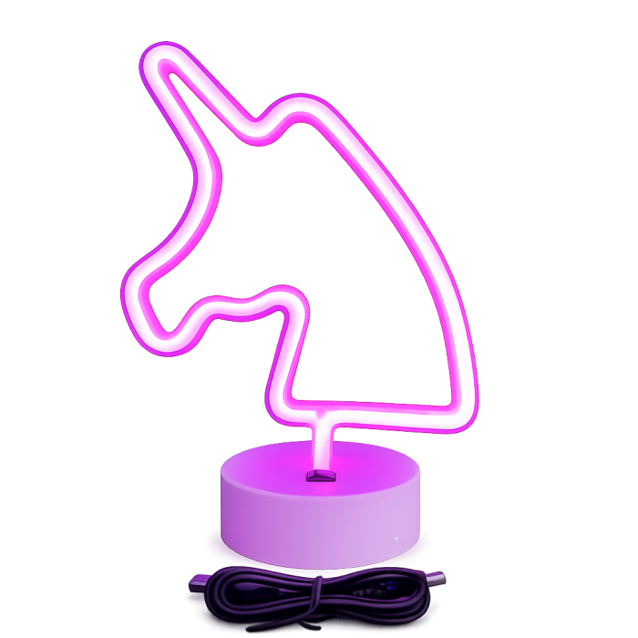 Φωτιστικό LED Neon Unicorn Ροζ USB & Μπαταρίας 19x10x15εκ.