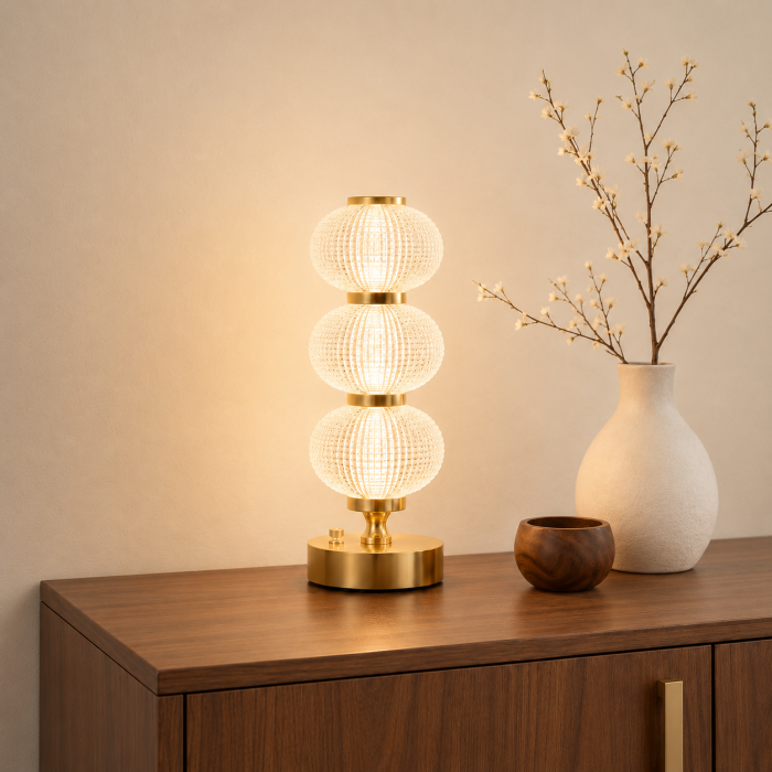 Lumière Trio Crystal Επαναφορτιζόμενο Επιτραπέζιο Φωτιστικό 12x33cm