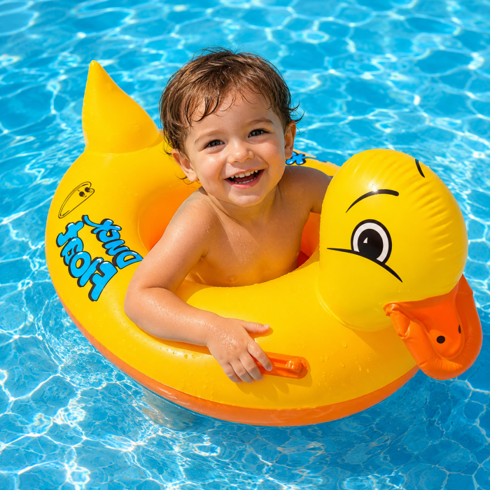 Φουσκωτό σωσίβιο παιδικό Summer Duckling 75x49cm σε σχέδιο παπάκι κίτρινο