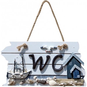 Διακοσμητικό Κρεμαστό Ξύλινο Seaside Nautical Hanging WC Door Sign Galifas 882273