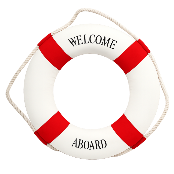 Διακοσμητικό ναυτικό σωσίβιο Welcome Aboard 25cm για τοίχο
