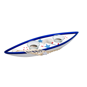 Κηροπήγιο Ξύλινα για Ρεσώ Seaside Boat Candle Holder 43x5x12cm Galifas