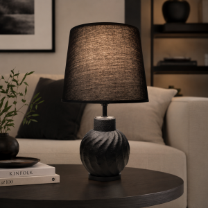 Φωτιστικό Επιτραπέζιο Μεταλλικό E27 Obsidian Twist Table Lamp 23x34cm General Trade 11461