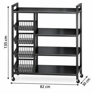 Ραφιέρα Τρόλεϊ Μεταλλικό 4 θέσεων 82x30x135cm General Trade 44014