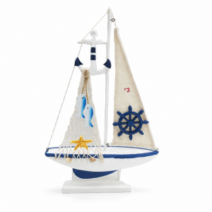 Διακοσμητικό Ξύλινο Καράβι Decorative Nautical Sailboat Ornament 30x46cm Galifas 88182