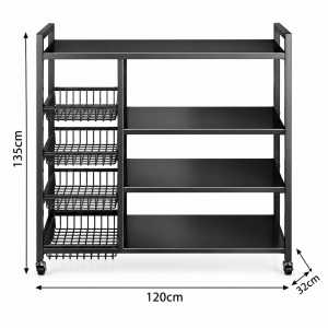 Ραφιέρα Τρόλεϊ Μεταλλικό 4 θέσεων 120x32x135cm General Trade 44016