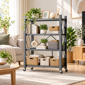 Ραφιέρα Μεταλλική 4 θέσεων με ρόδες 71x34x125cm General Trade 44011