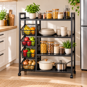 Ραφιέρα Τρόλεϊ Μεταλλικό 4 θέσεων 90x32x135cm General Trade 44015