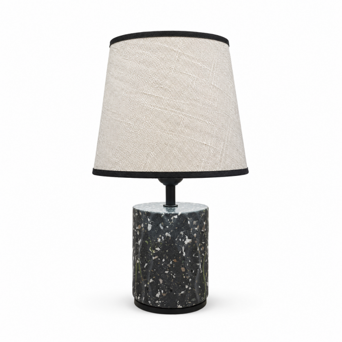 Επιτραπέζιο φωτιστικό Terra Noir E27 με μαύρη βάση terrazzo 20x31cm